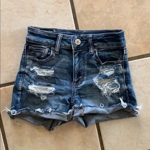 High waisted denim short